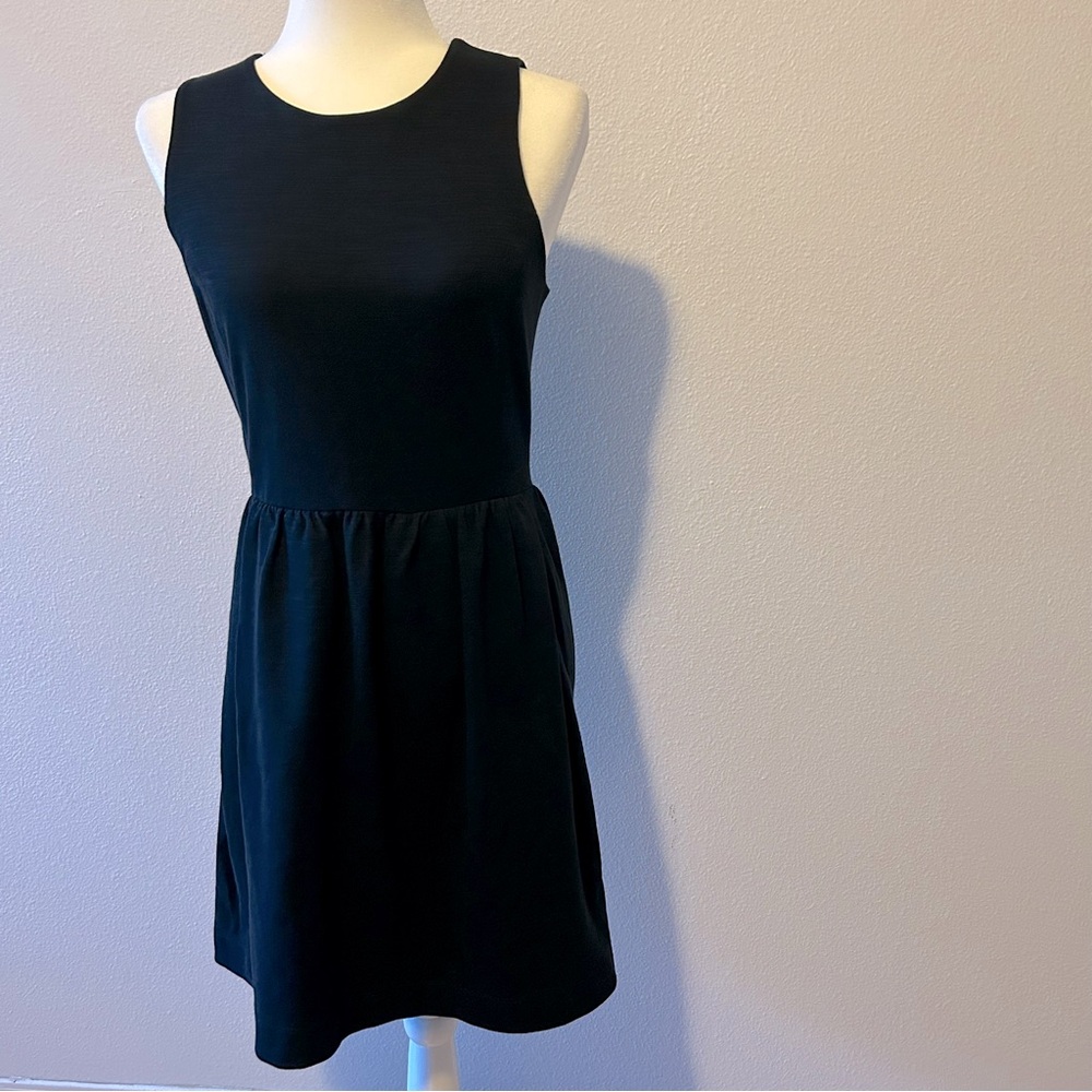 NWOT Madewell black cotton blend fit and flare shift dress size S office classic